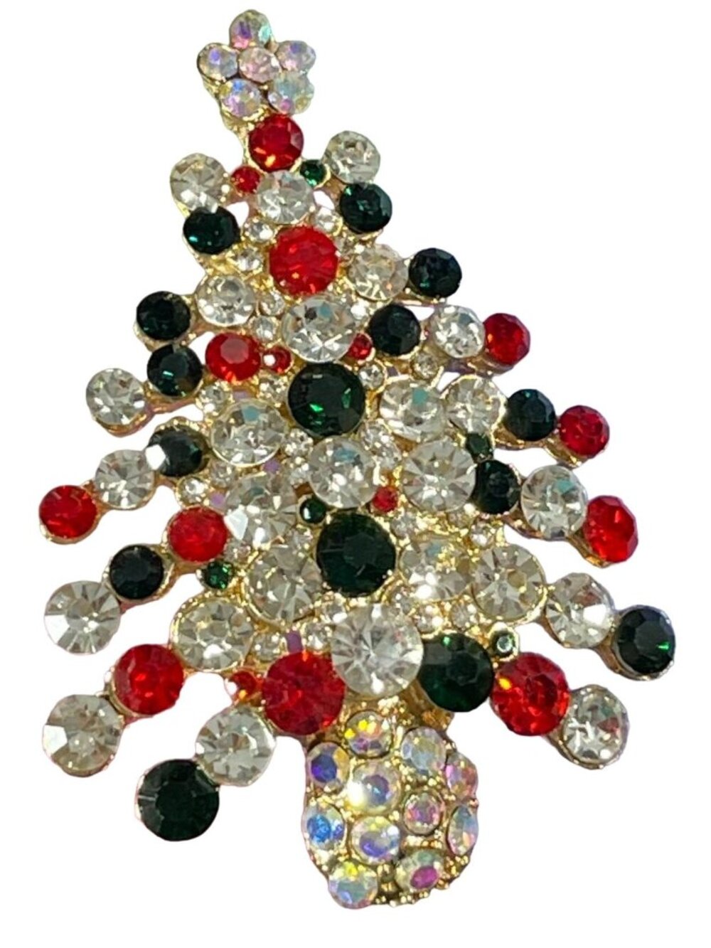 Christmas Tree Lapel Pin Rhinestone Sparkle Badge Brooch Accessories Jewelry Pin